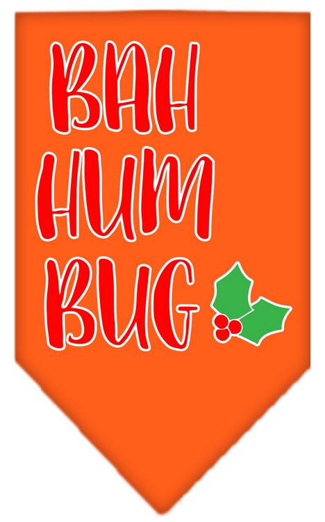 Bah Humbug Screen Print Bandana Orange Large